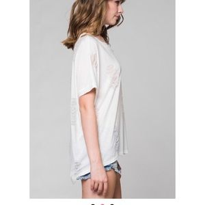 Honey punch distressed white tee